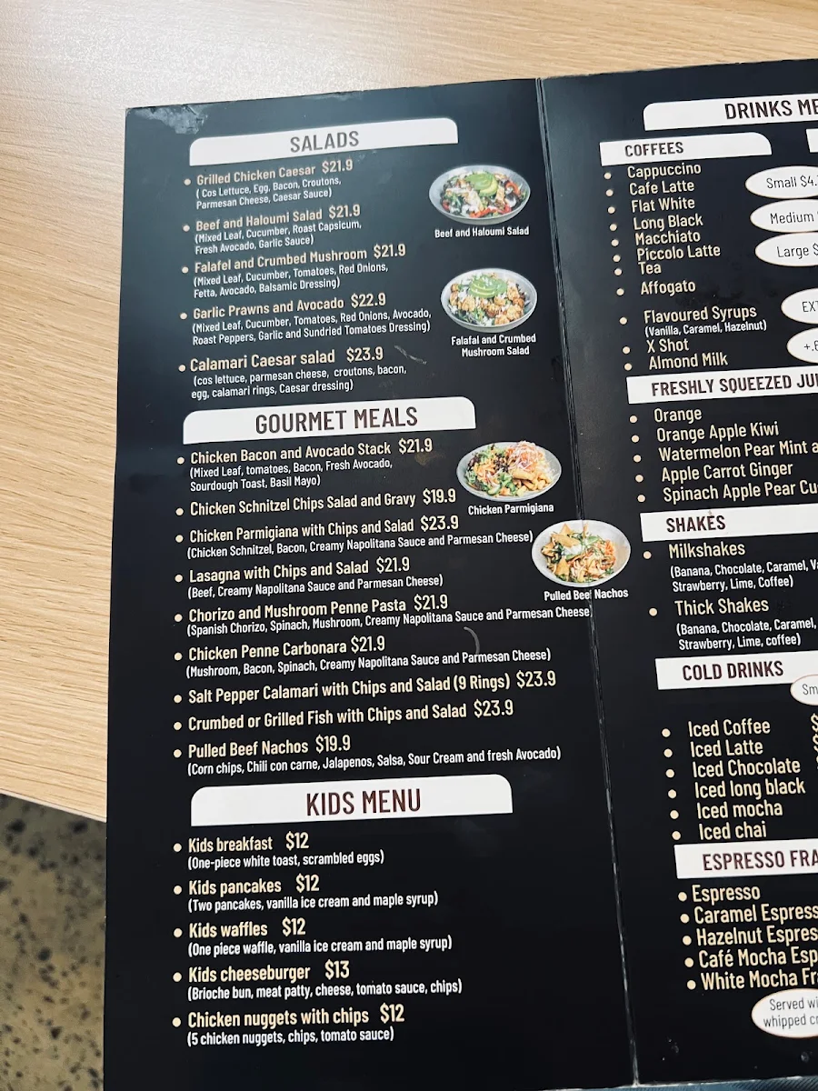 Menu, Bean Origin Kippax