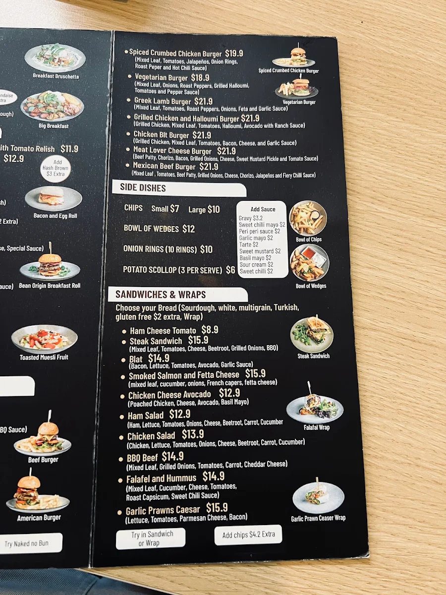 Menu, Bean Origin Kippax