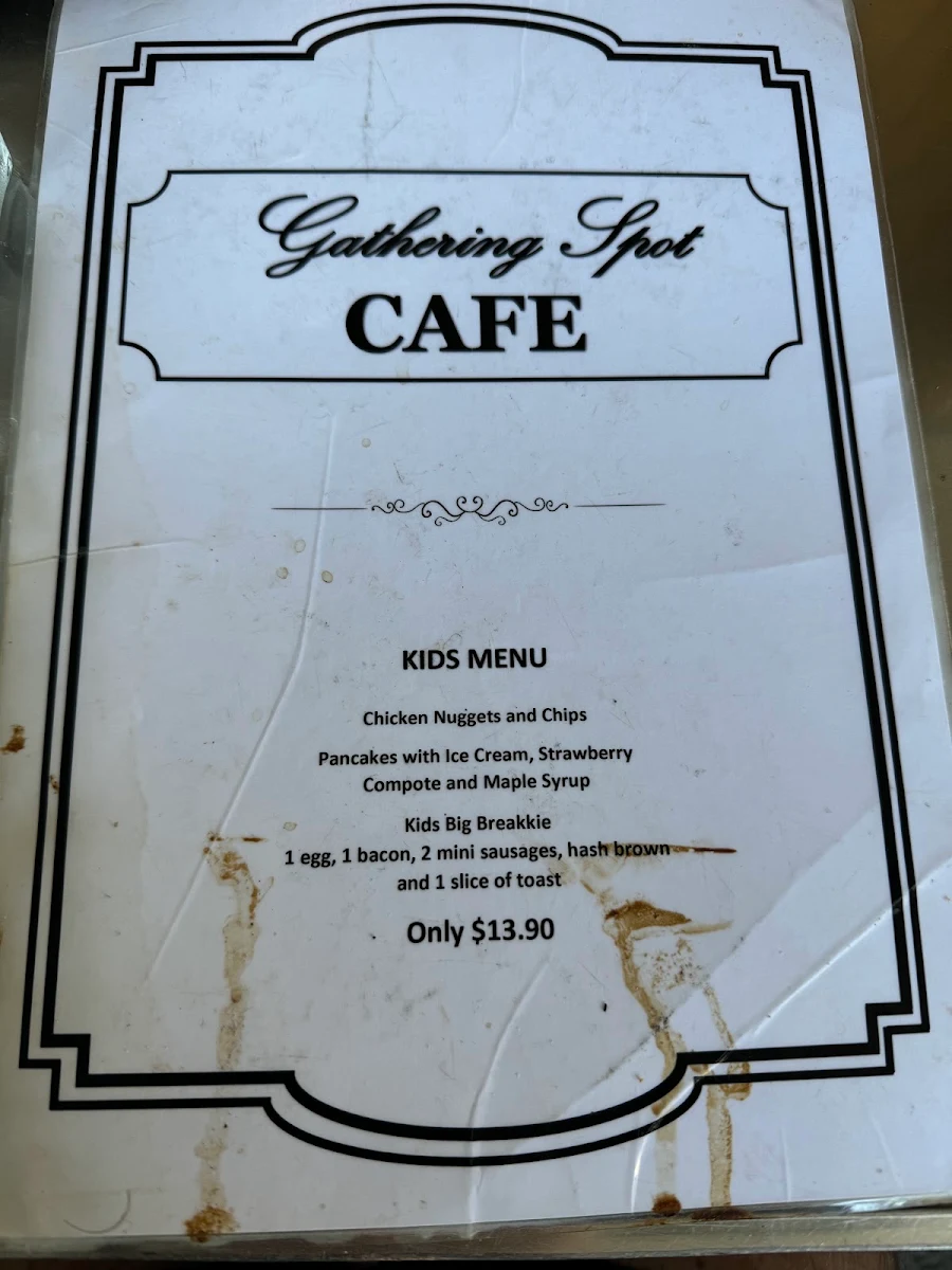 Menu, Gathering Spot Cafe