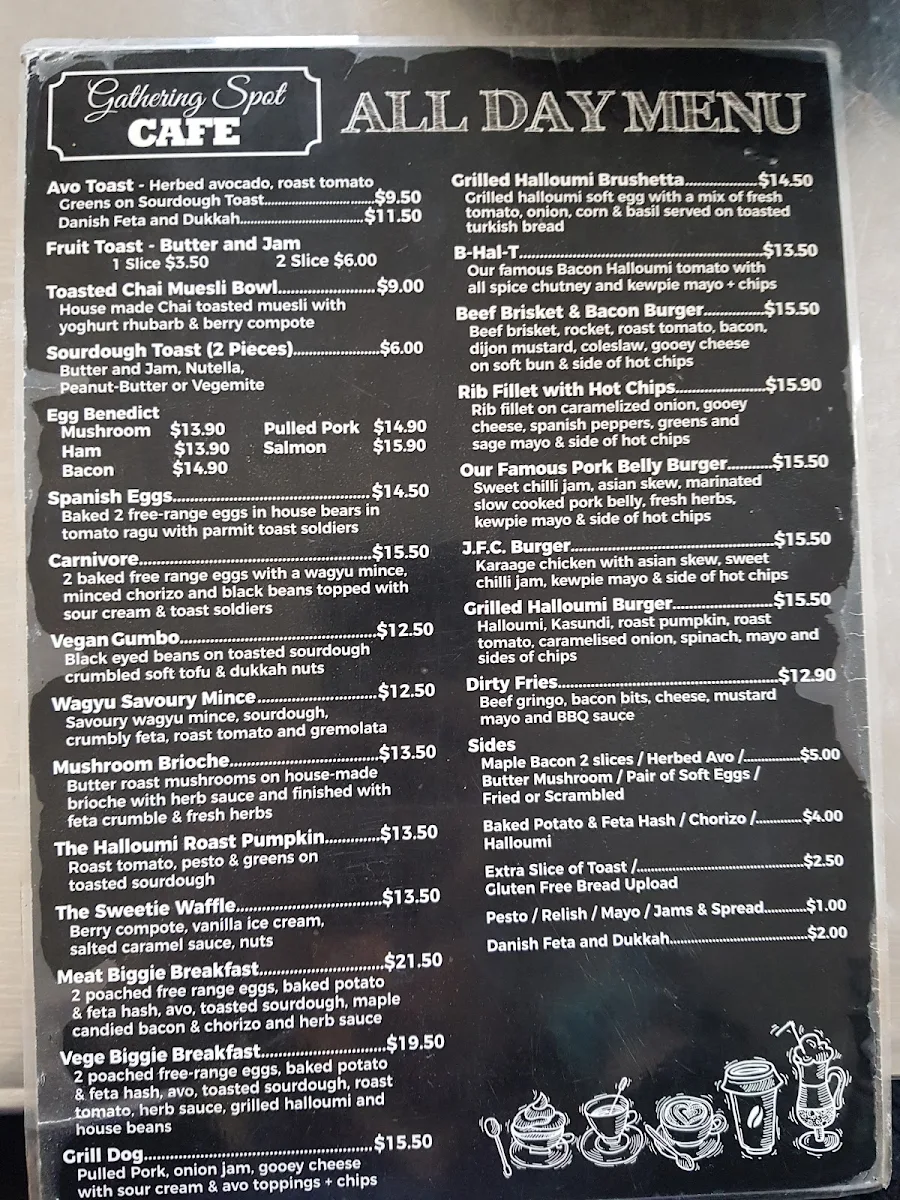 Menu, Gathering Spot Cafe