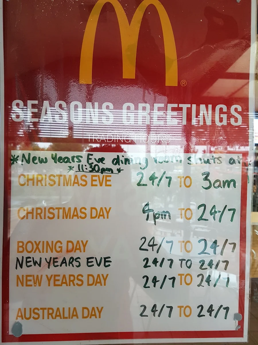Menu, McDonald's Gilles Plains