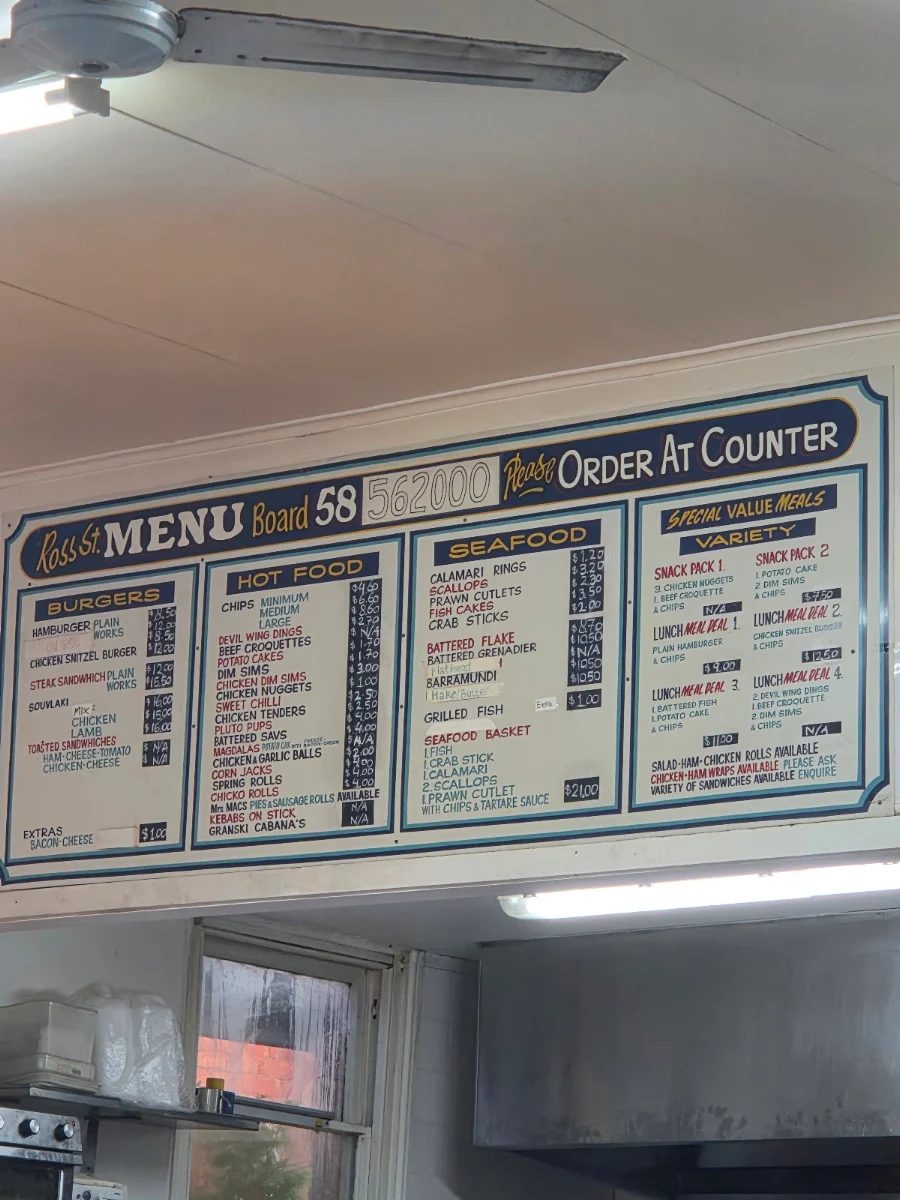 Menu, Rushworth Golden Nugget