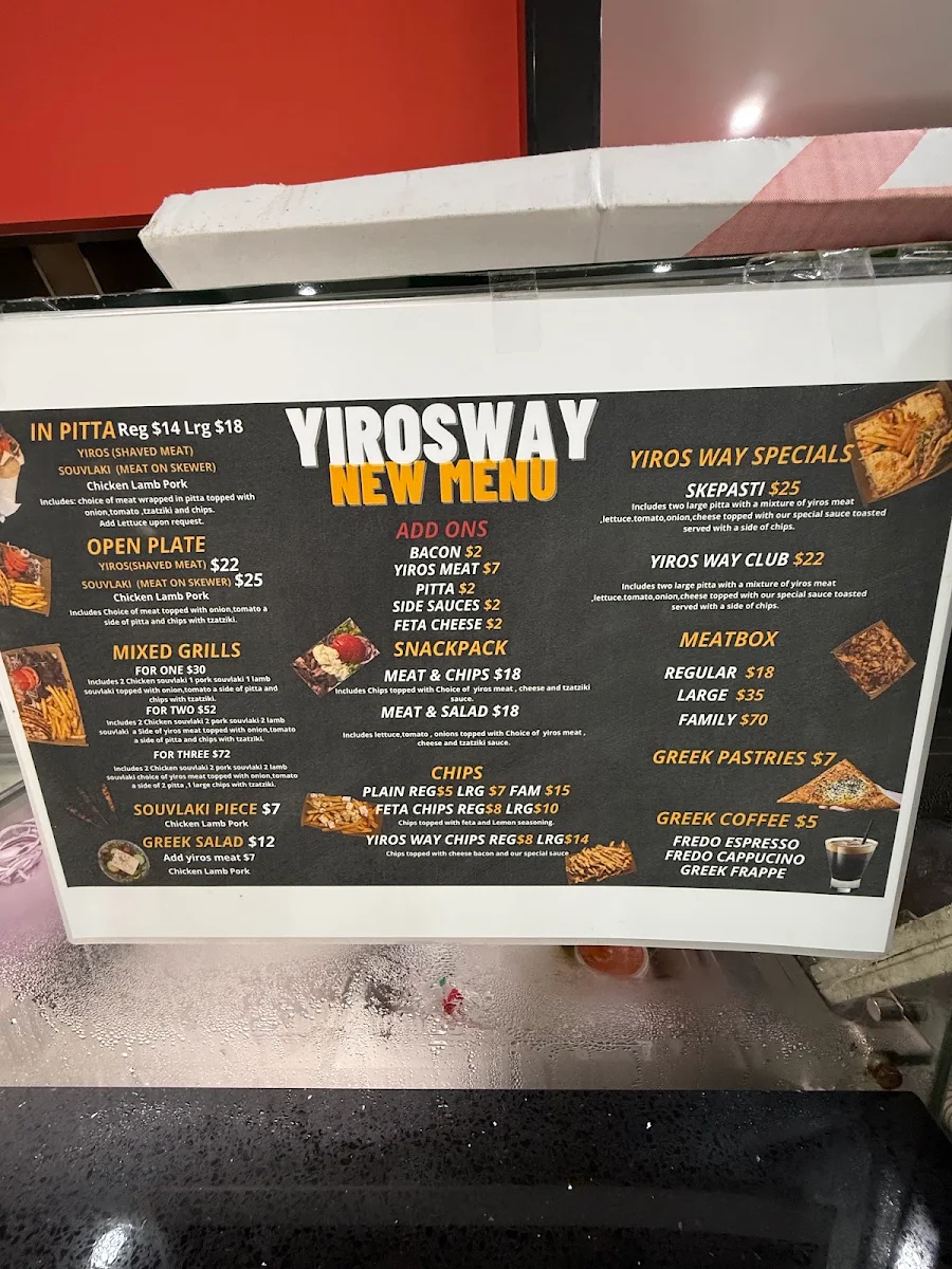 Menu, The Yiros Way