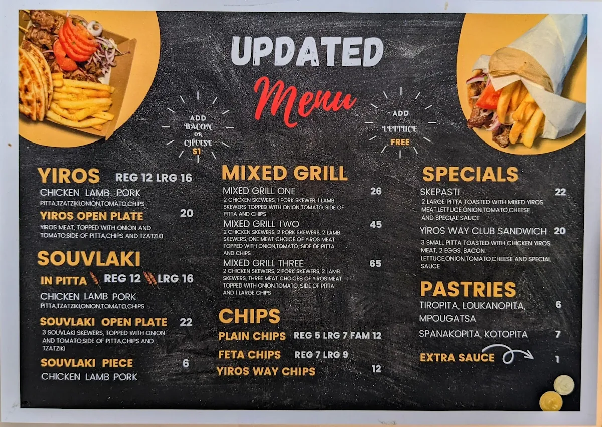 Menu, The Yiros Way