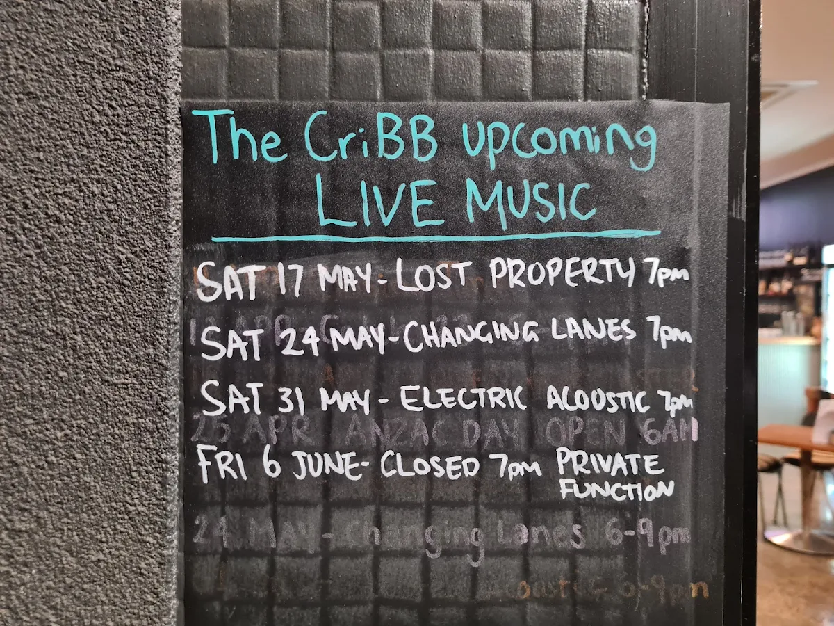Menu, The CriBB Cafe