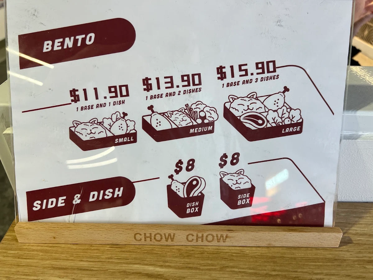 Menu, CHOW CHOW
