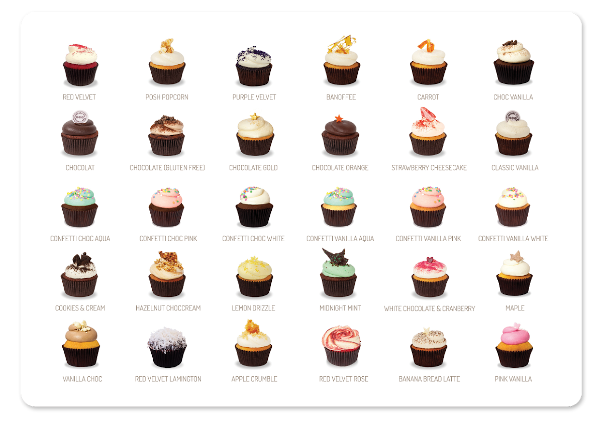 Menu, The Classic Cupcake Co.