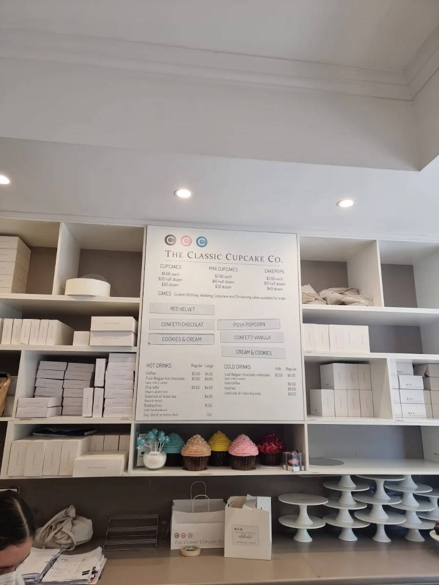 Menu, The Classic Cupcake Co.