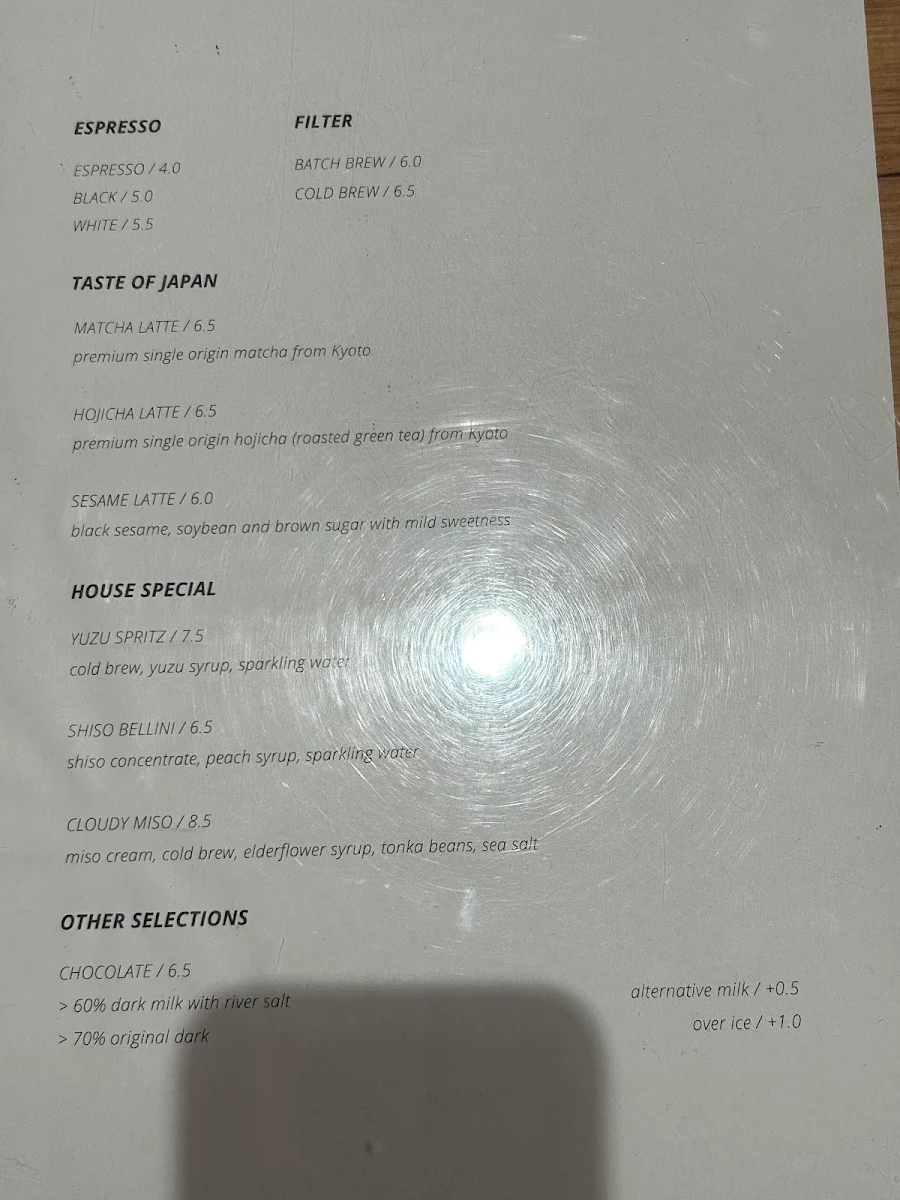 Menu, Hikari