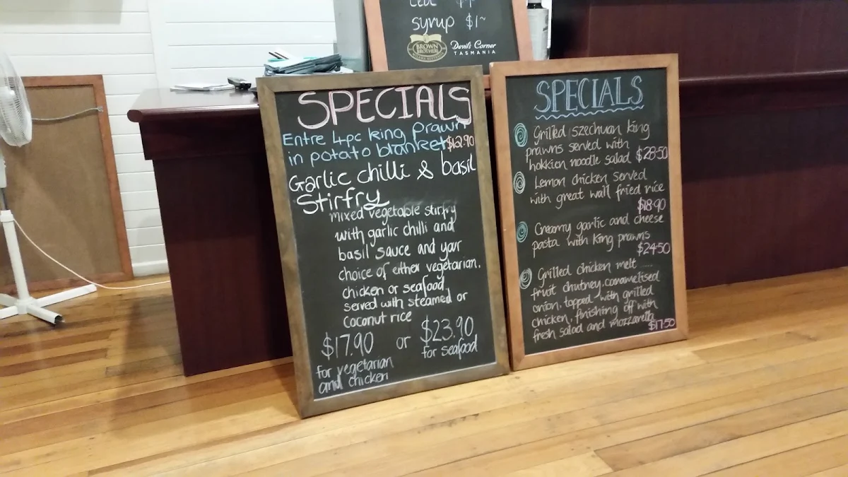 Menu, Commercial Hotel, Boonah