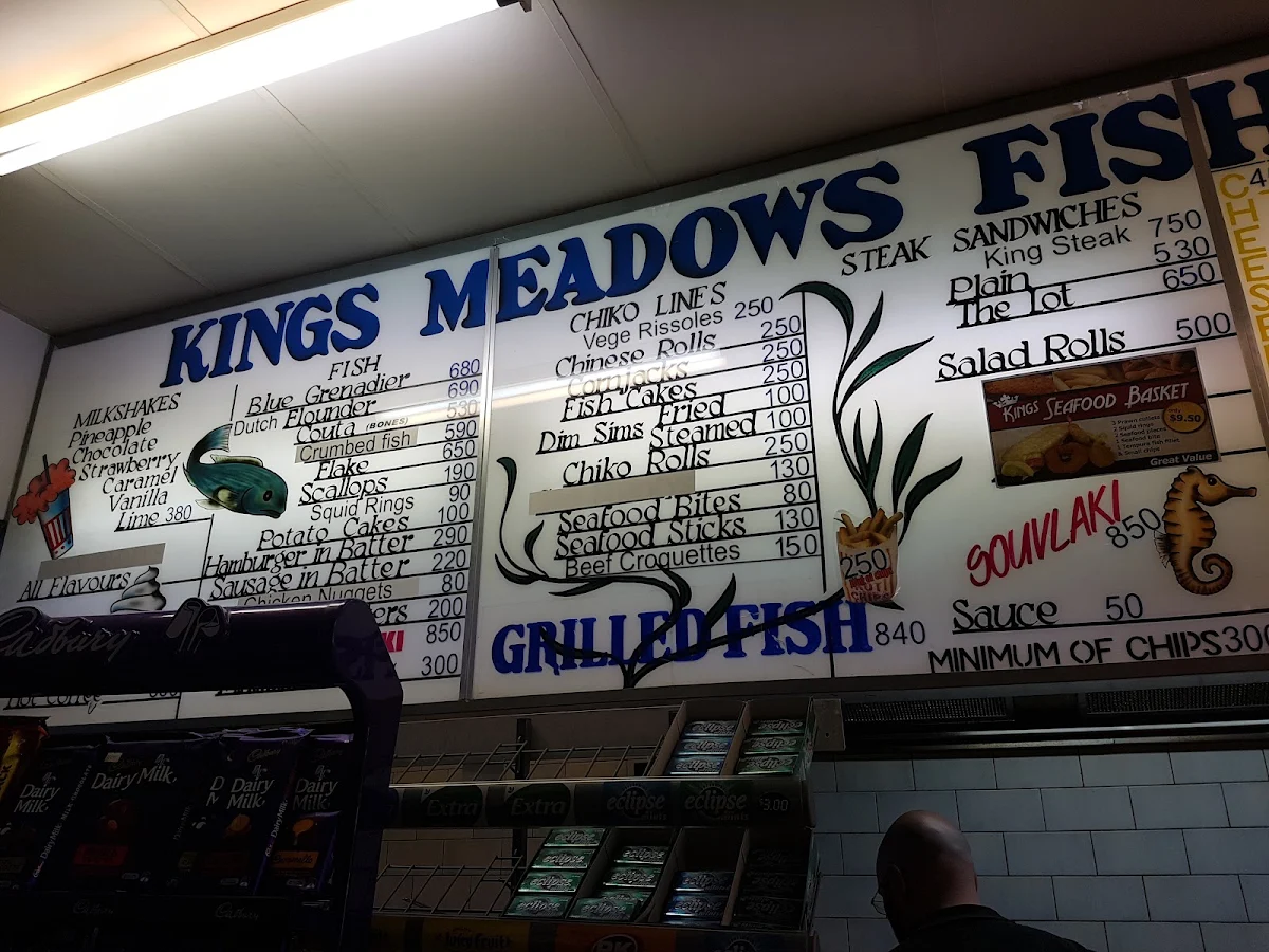 Menu, Kings Meadows Seafood