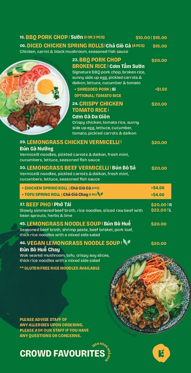 Menu, Khoi Eatery Marrickville