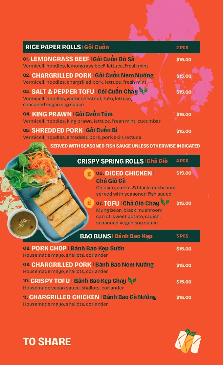 Menu, Khoi Eatery Marrickville
