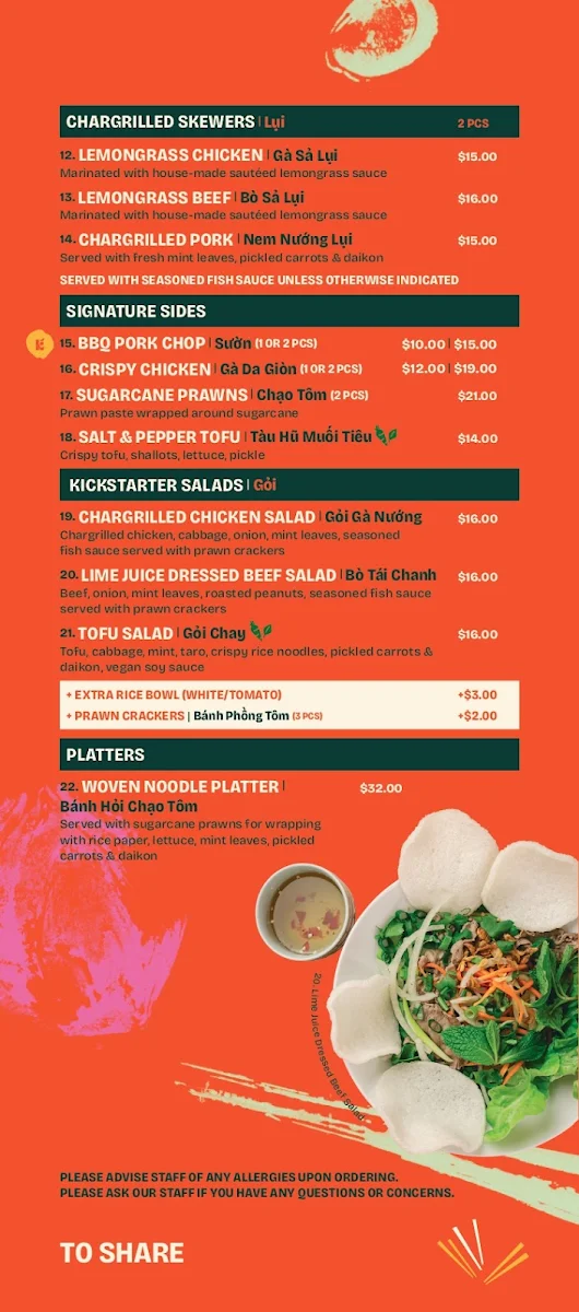 Menu, Khoi Eatery Marrickville