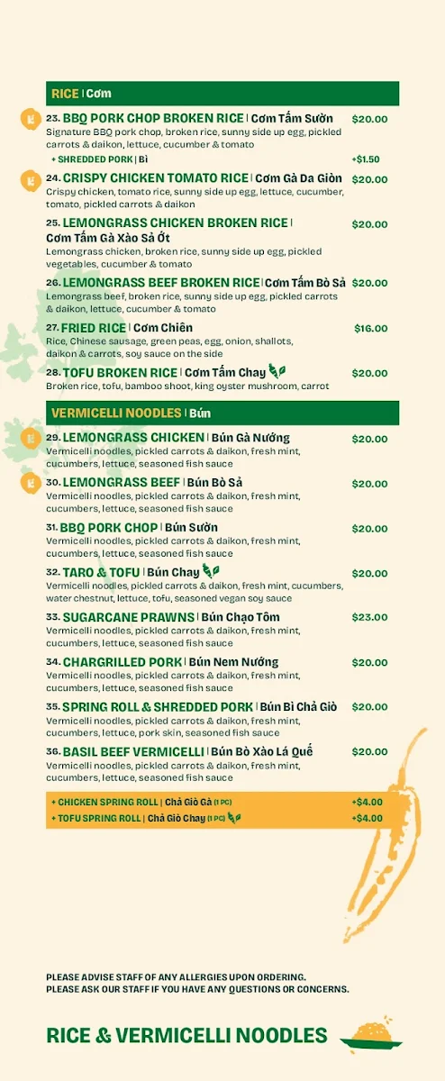 Menu, Khoi Eatery Marrickville
