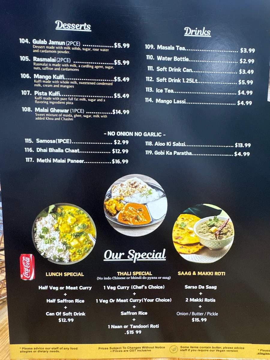 Menu, DELHI NIGHTS - Cobblebank