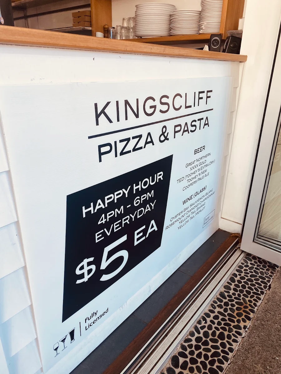 Menu, Kingscliff Pizza and Pasta