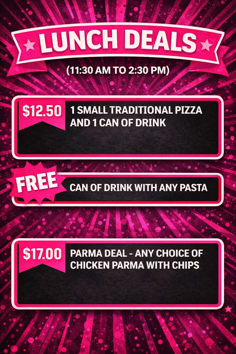 Menu, Vermont Pizzeria