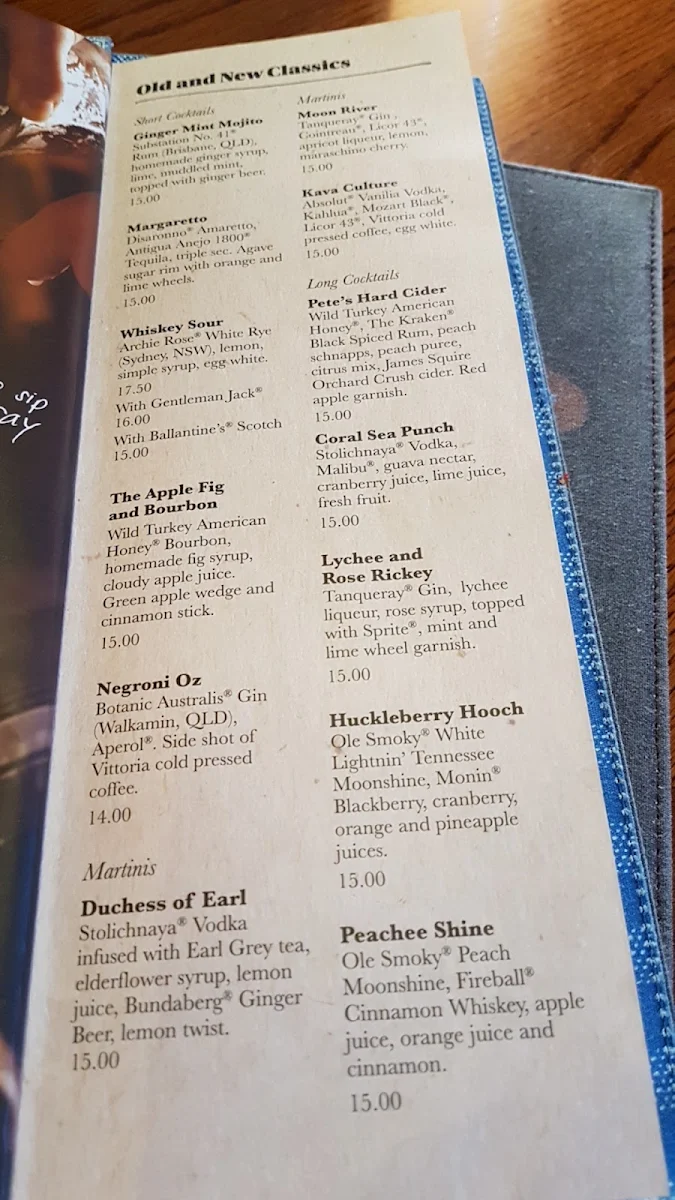 Menu, Outback Steakhouse Wollongong