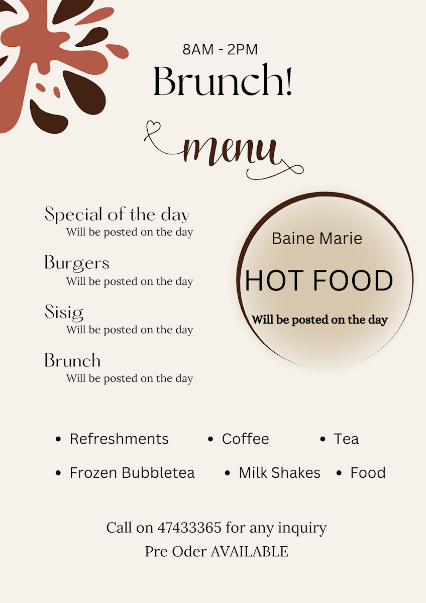 Menu, Sweet Treats Boutique Mount Isa