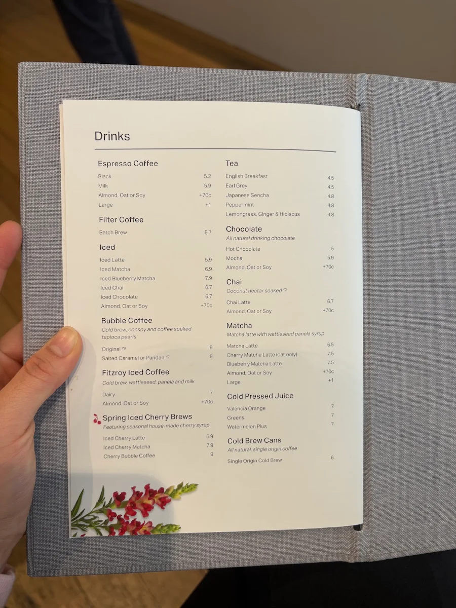 Menu, Industry Beans Lt. Collins