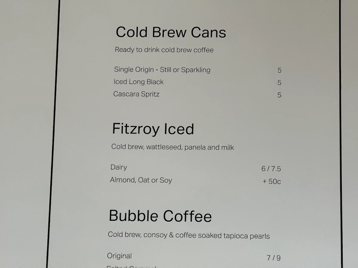Menu, Industry Beans Lt. Collins