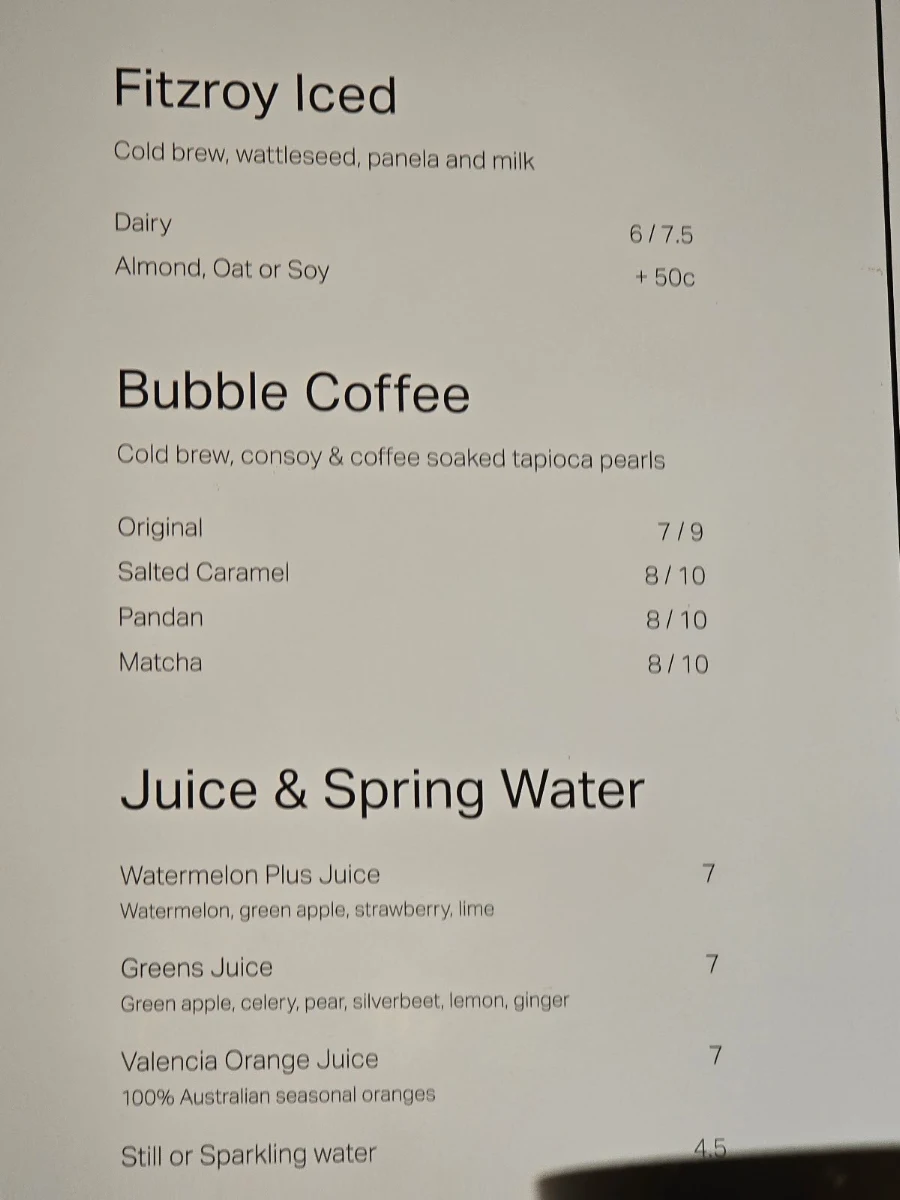 Menu, Industry Beans Lt. Collins