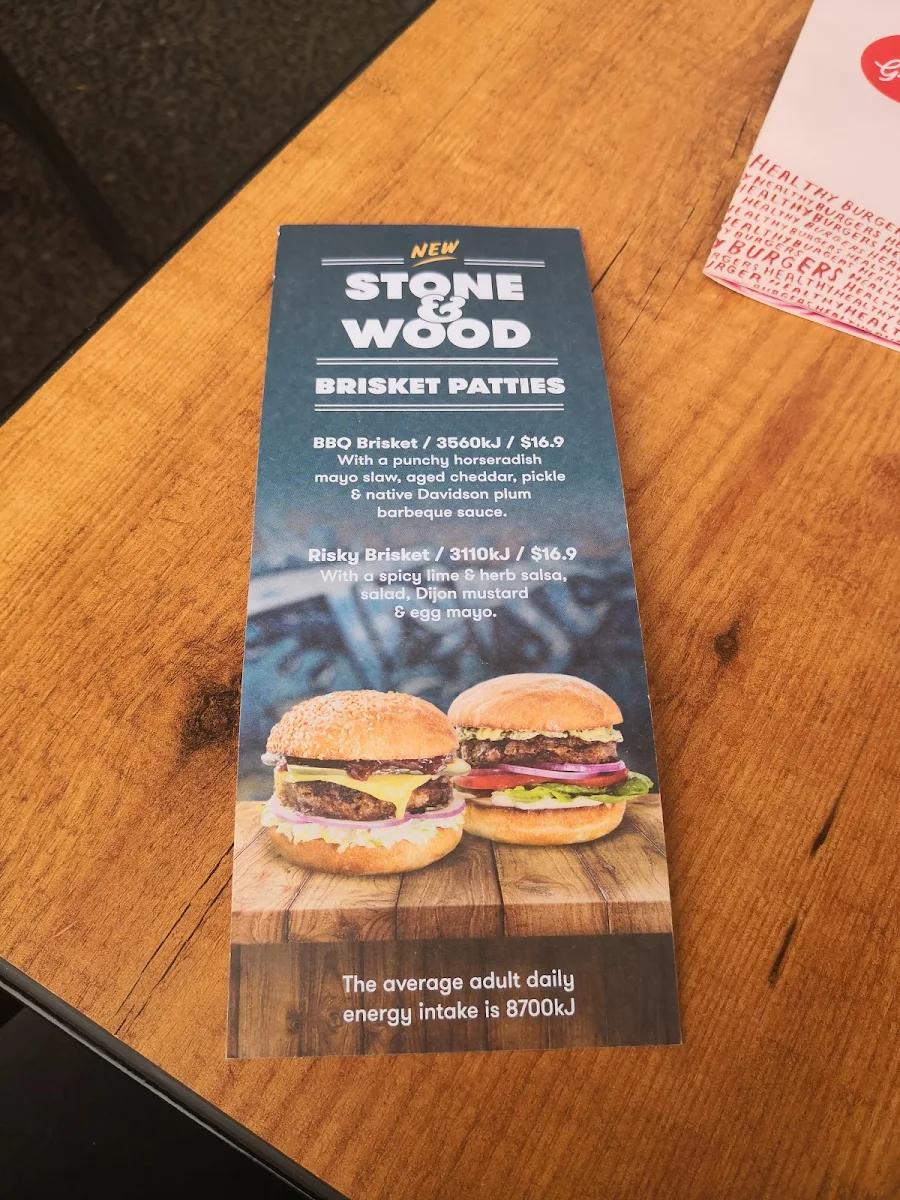 Menu, Grill'd Burgers - Fairfield Central