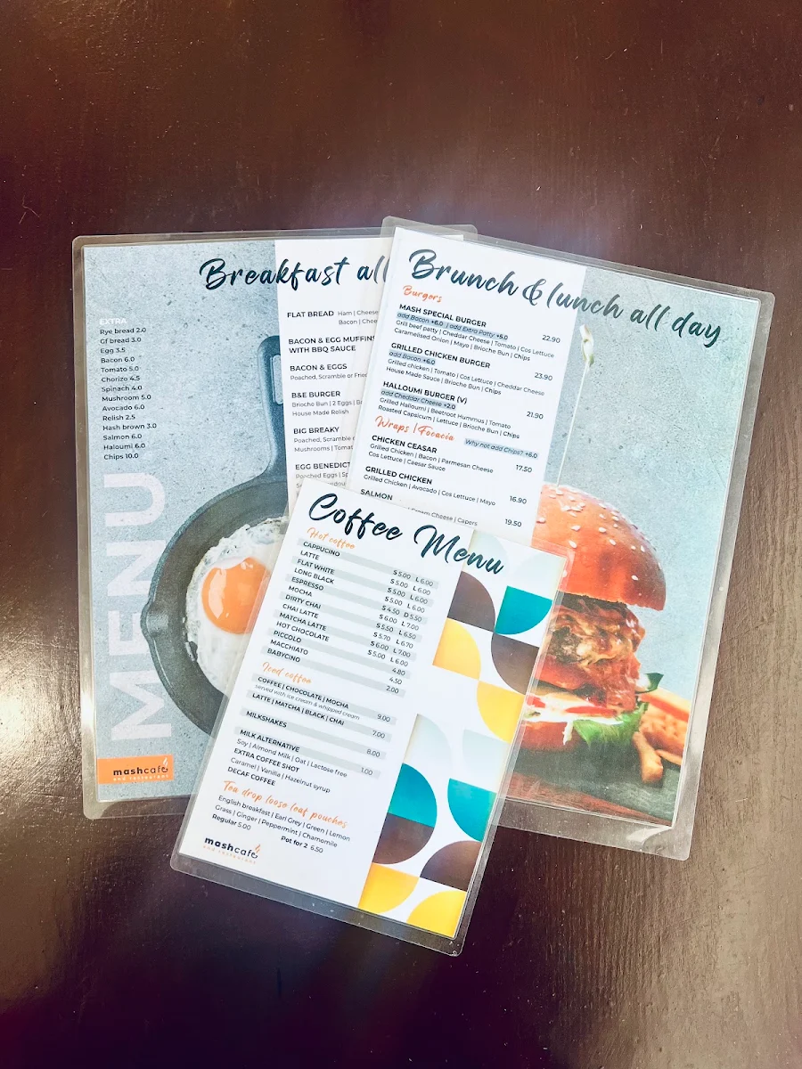 Menu, Mash Café And Restaurant