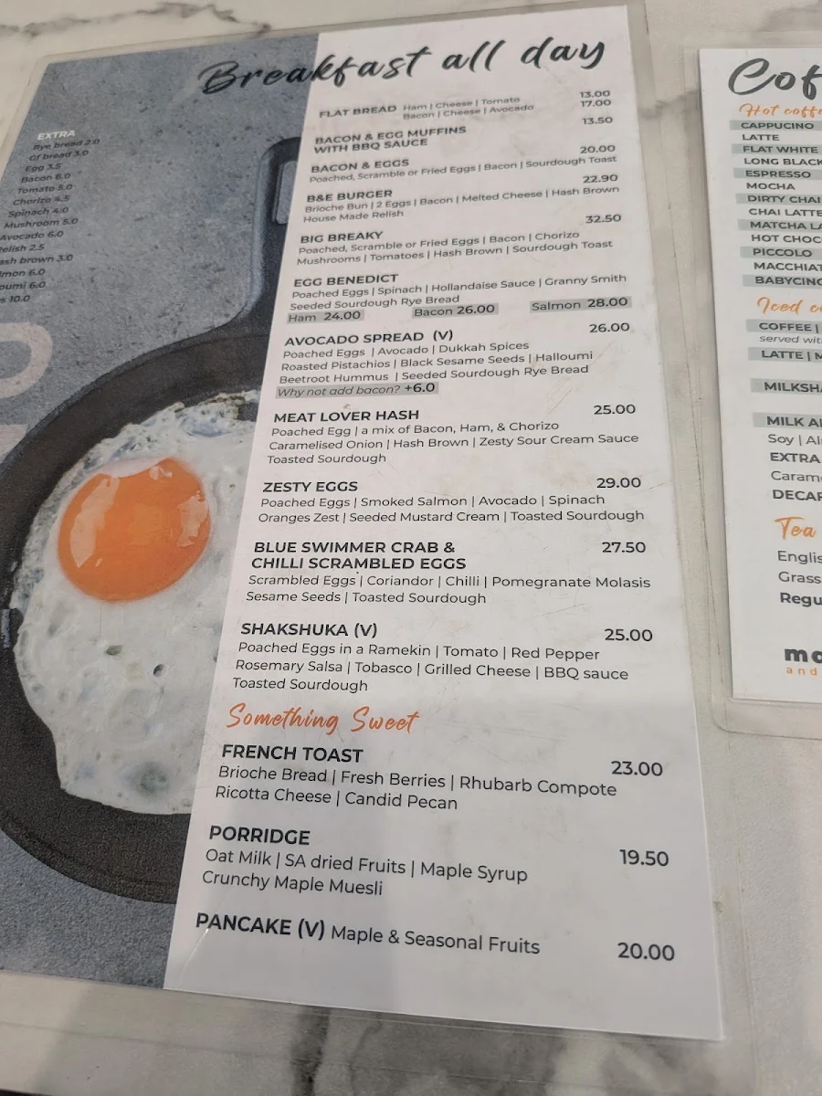 Menu, Mash Café And Restaurant