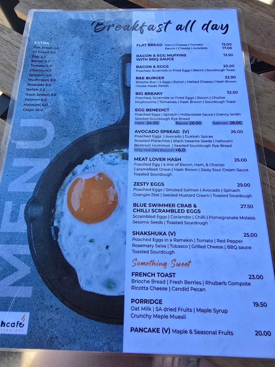 Menu, Mash Café And Restaurant