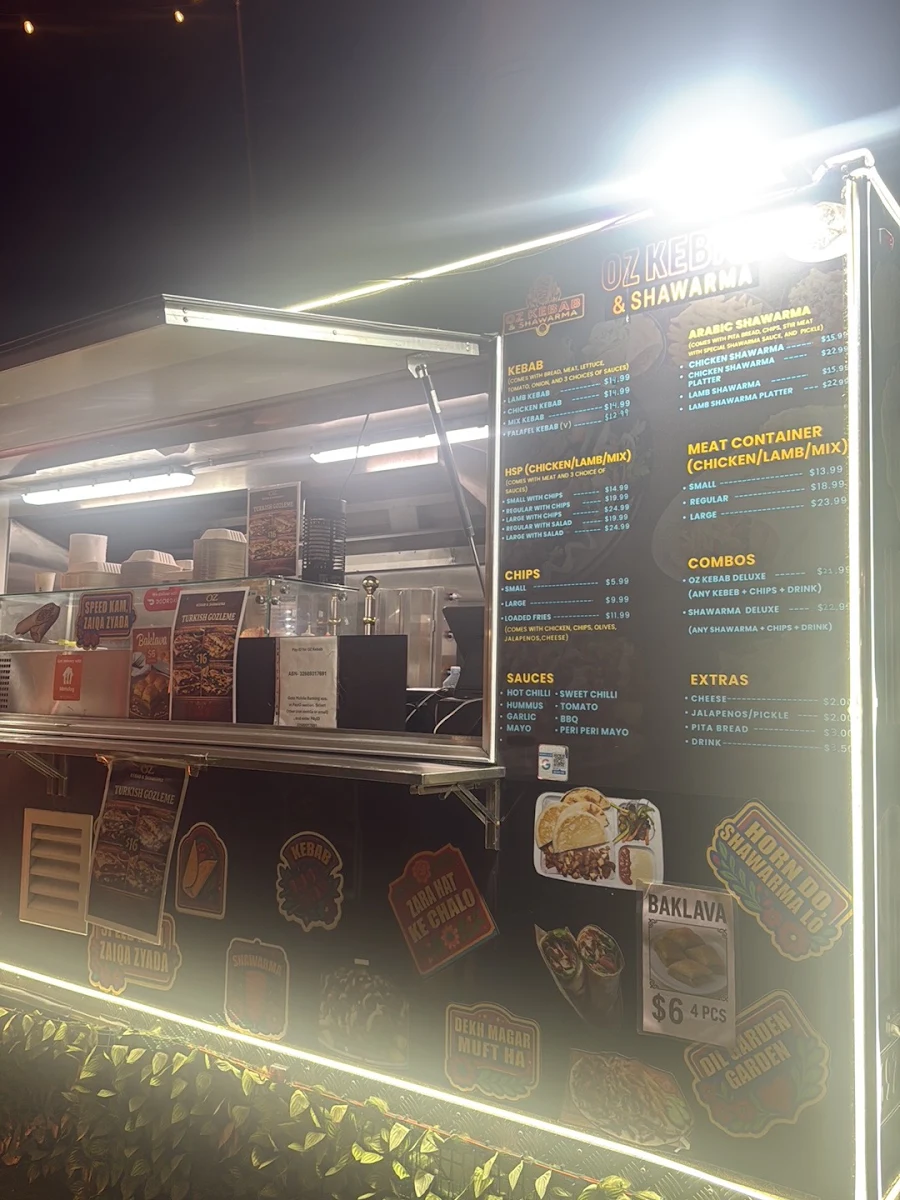 Menu, OZ Kebab and Shawarma