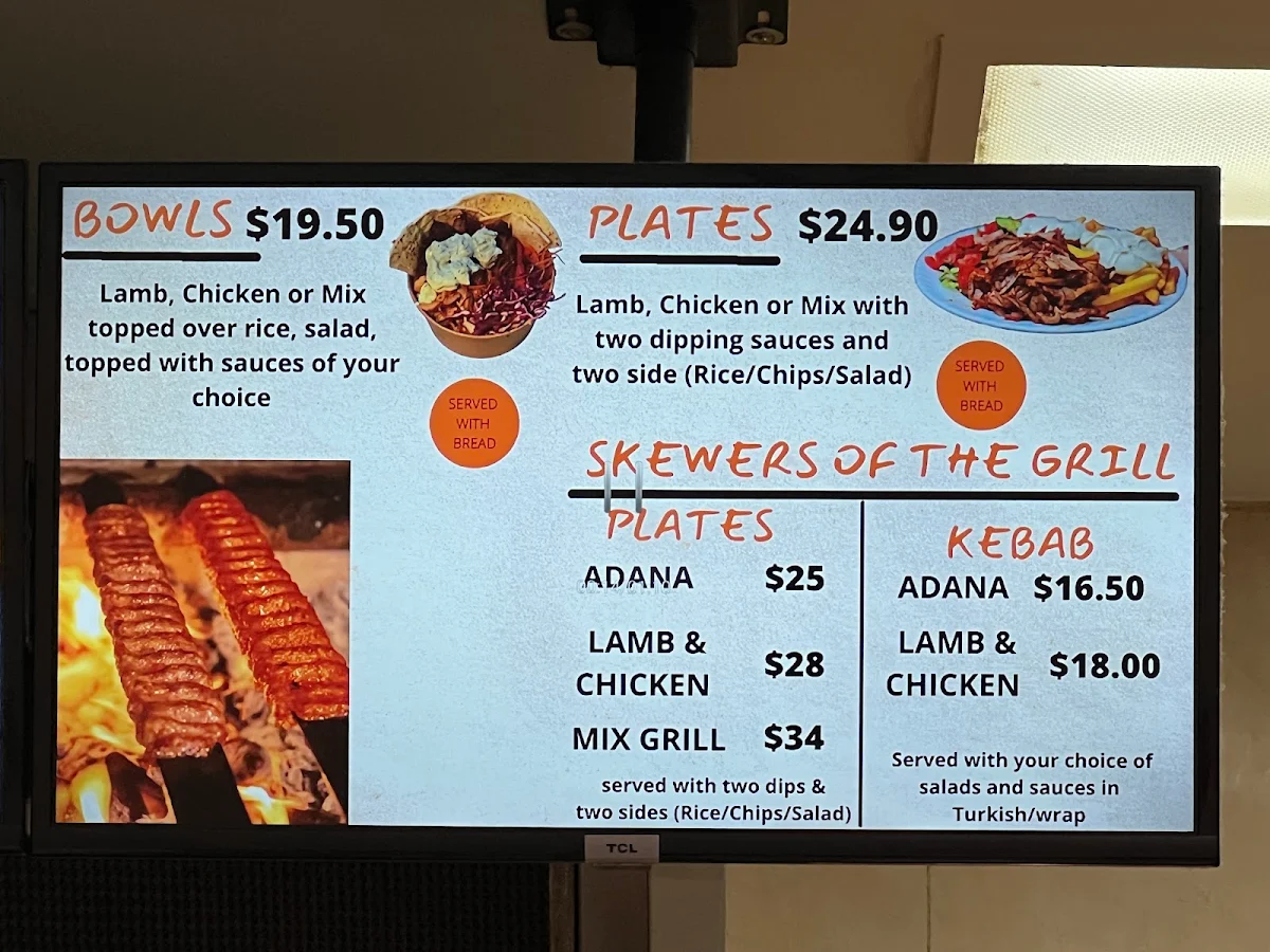 Menu, Atilla's Kebabs