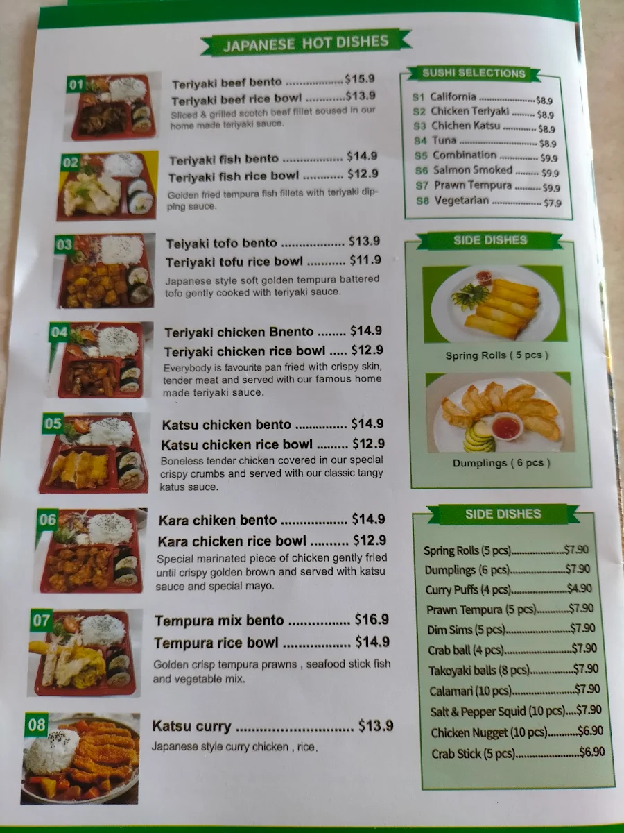 Menu, DancinWok & Sushi Master