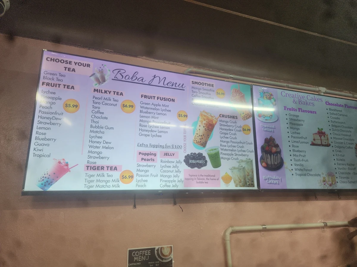 Menu, Creative Cakes & Bakes