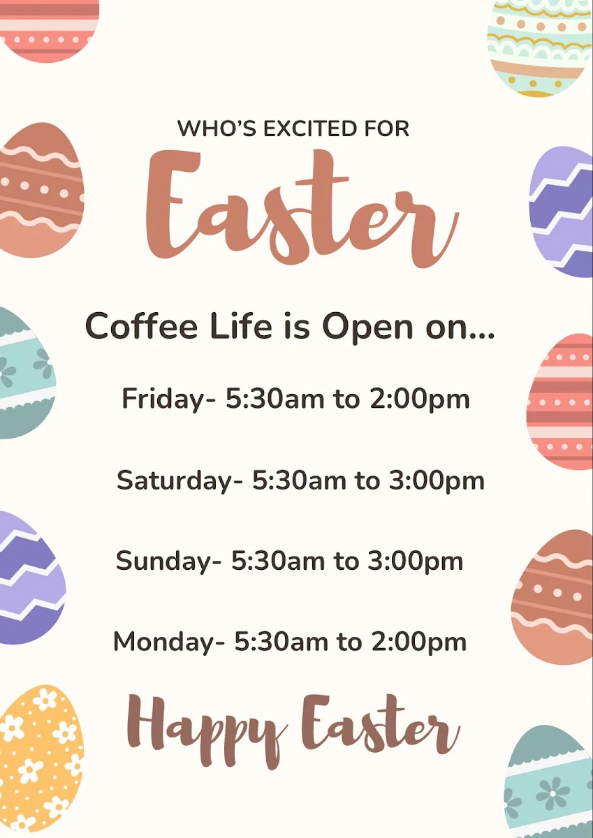 Menu, Coffee Life Trafalgar