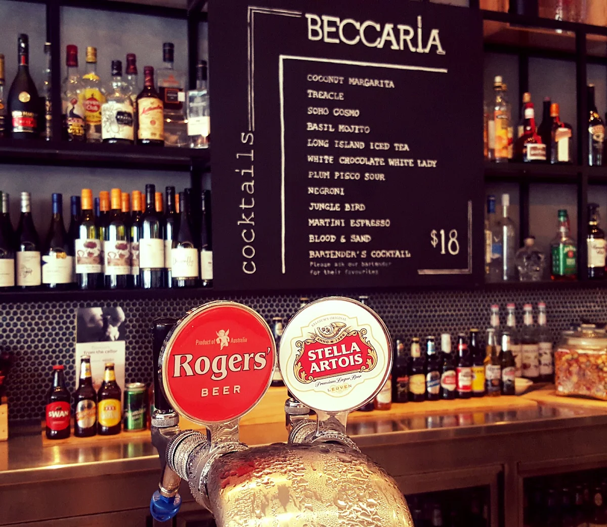 Menu, BECCARIA RESTAURANT