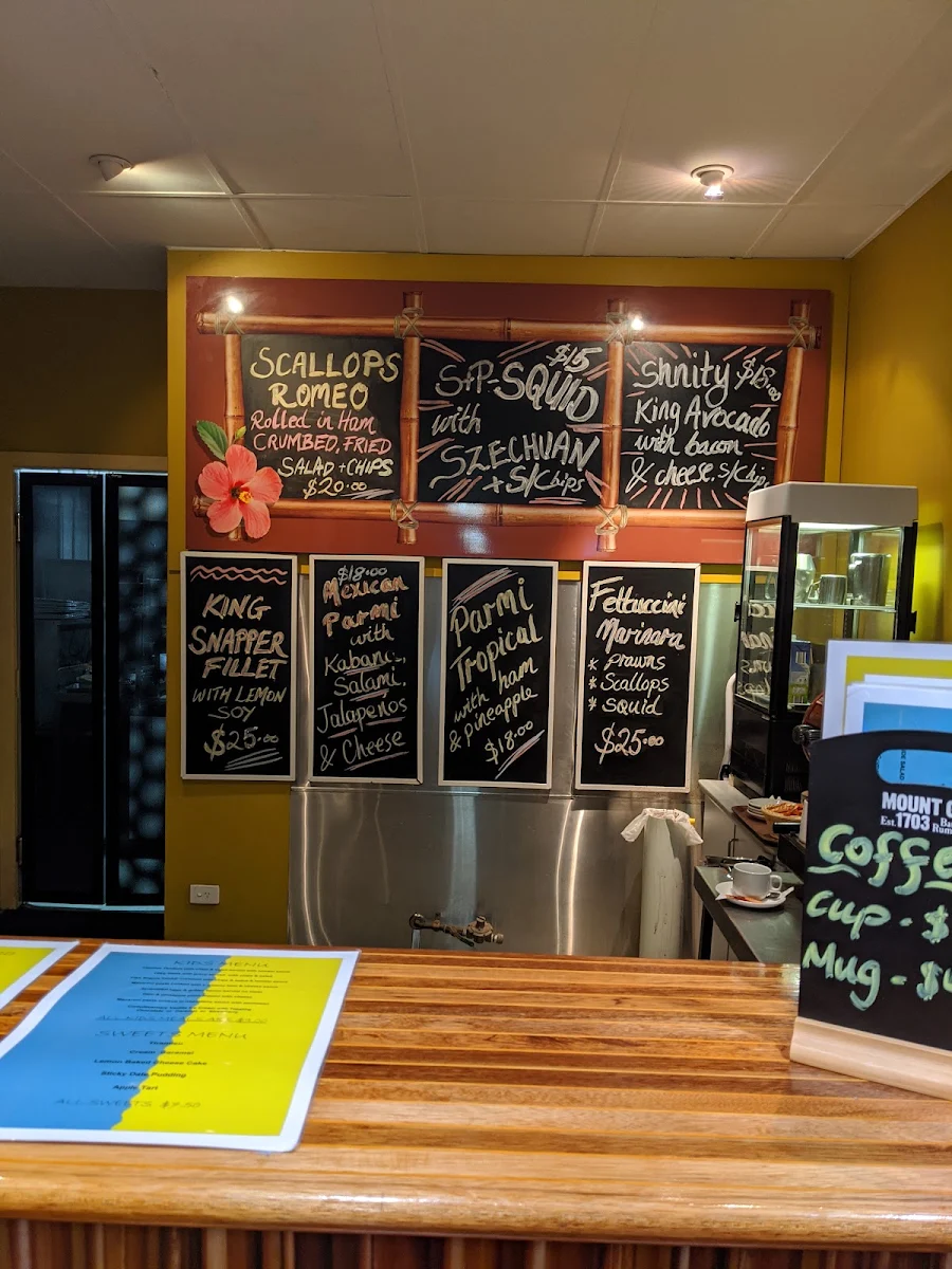 Menu, East End Hotel