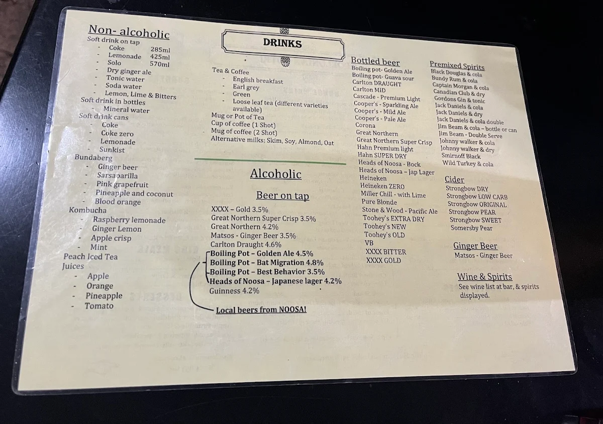 Menu, Apollonian Hotel