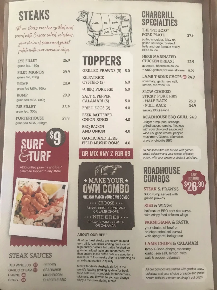 Menu, Morayfield Tavern