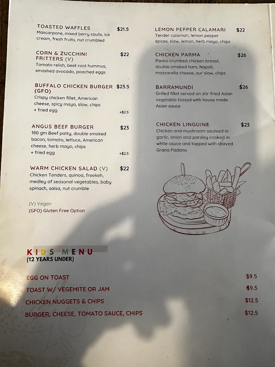 Menu, 3 Sons Cafe