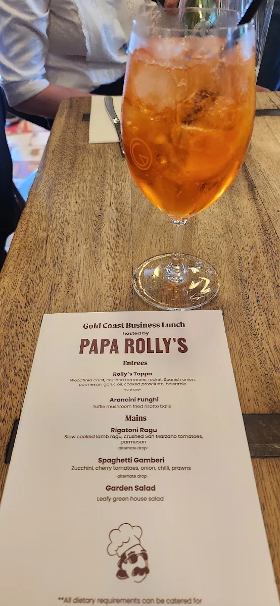 Menu, Papa Rolly's
