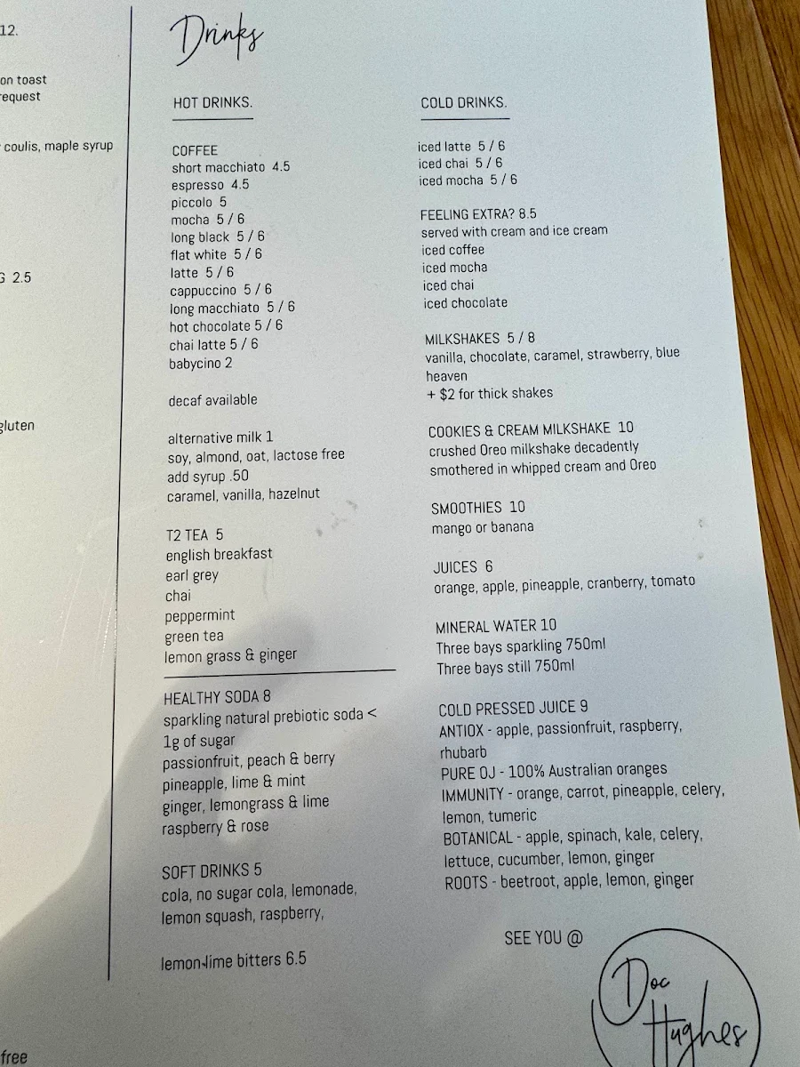 Menu, Doc Hughes