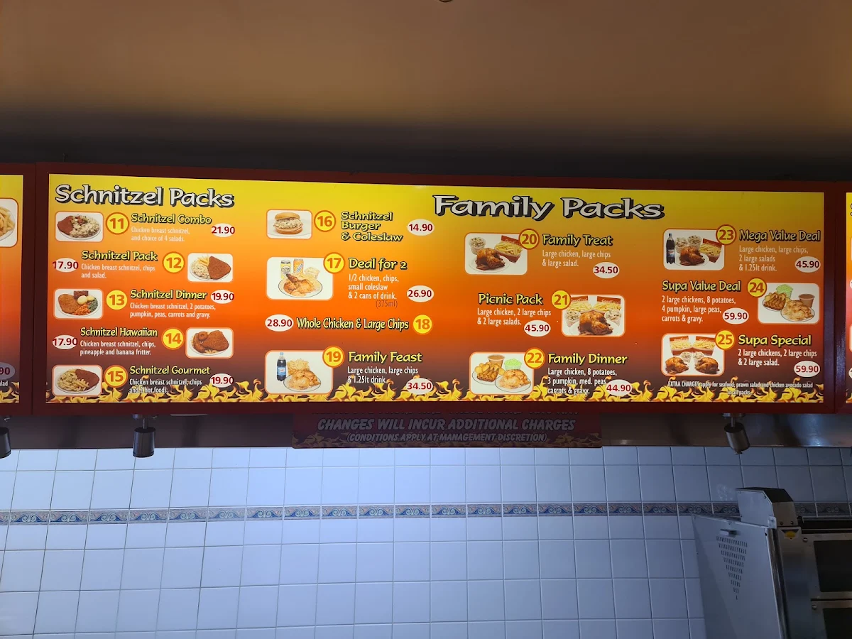Menu, Wodonga Charcoal Chicken