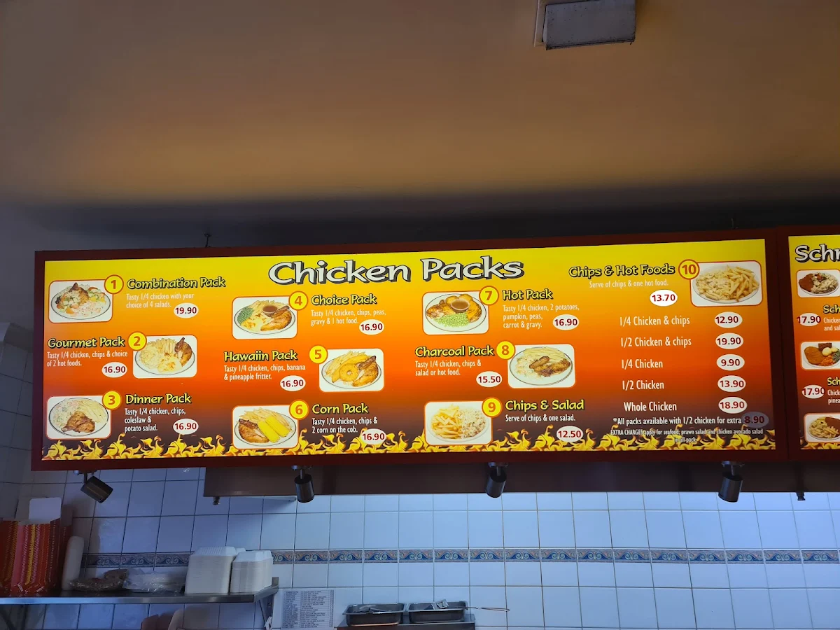 Menu, Wodonga Charcoal Chicken