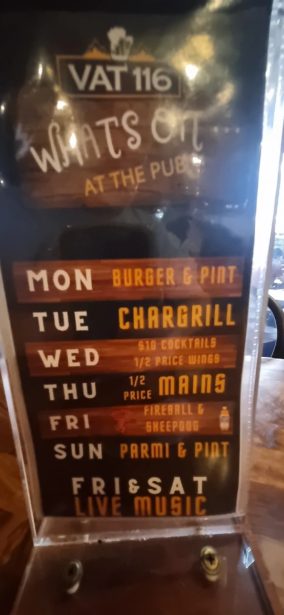 Menu, VAT 116