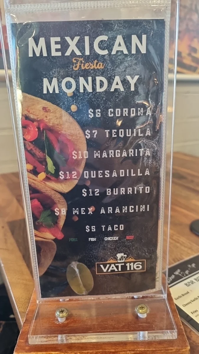 Menu, VAT 116