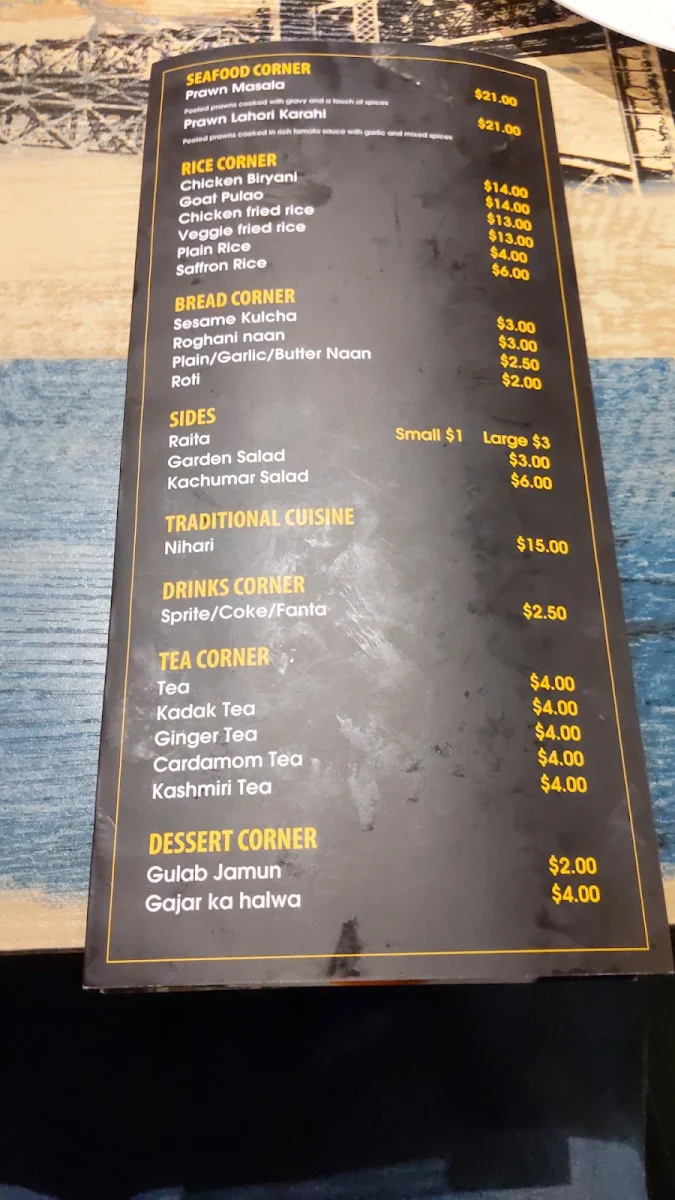 Menu, Ziyka Restaurant