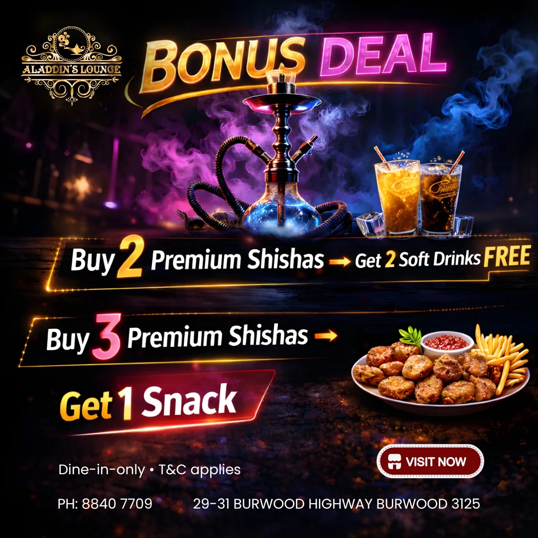 Menu, Aladdin's Lounge ( Restaurant, Bar & SHISHA Lounge )