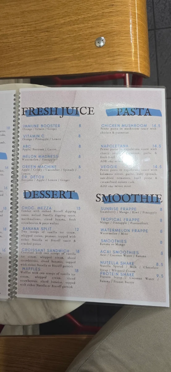 Menu, The Plaza Cafe Bankstown